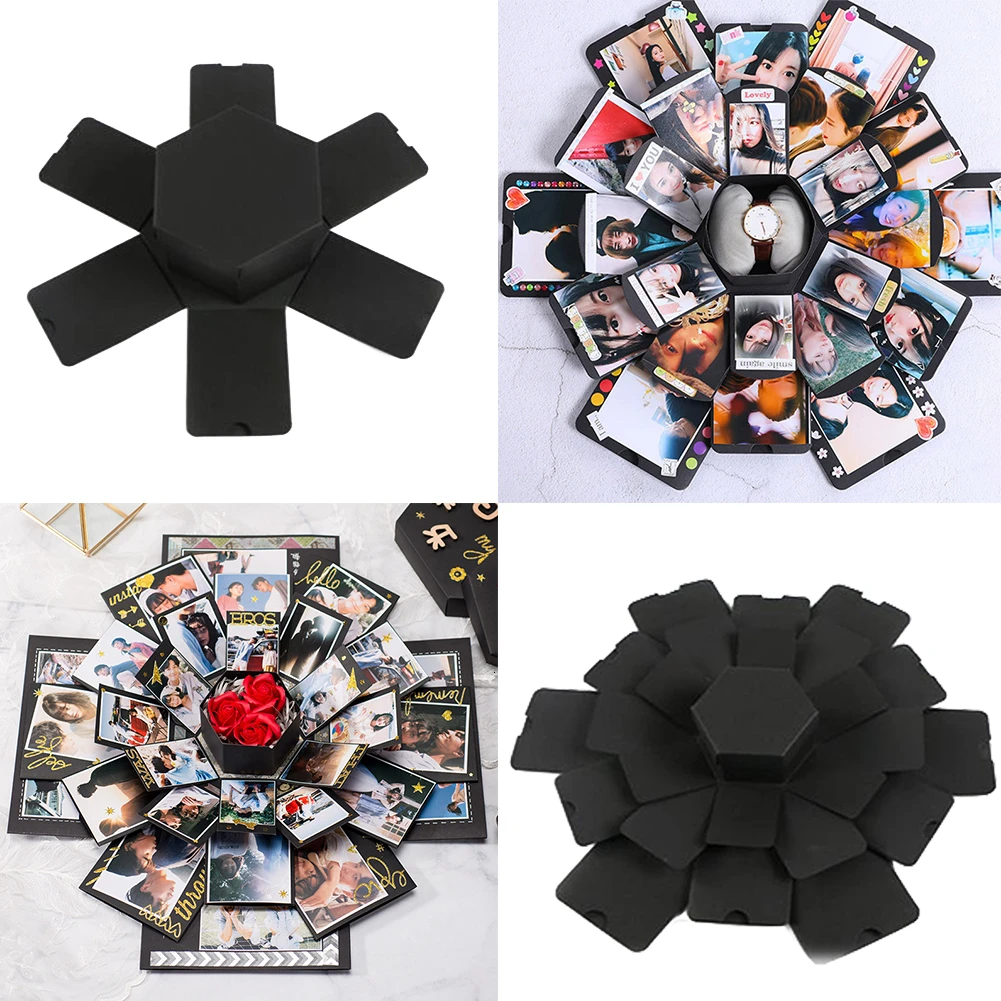 Бомба коробка Шестигранная многослойная сюрприз признание DIY альбом скрапбук