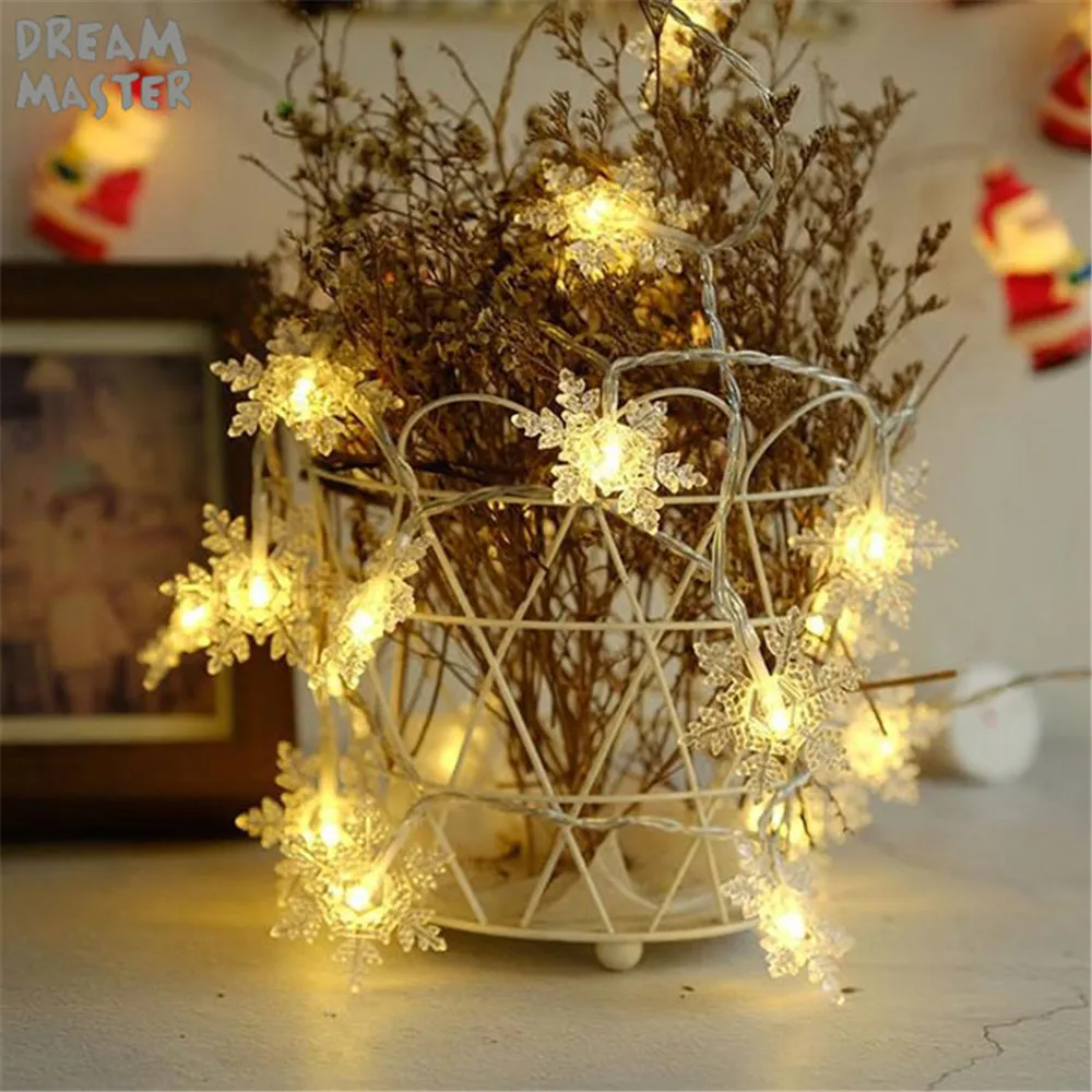 СВЕТОДИОДНАЯ Гирлянда в виде снежинок Сказочная гирлянда снега украшение для