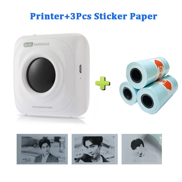 P1 3 Sticker Papers PAPERANG портативный термальный Bluetooth принтер мини беспроводной фото принтер для мобильного телефона Android iOS - Цвет: P1 3 Sticker Papers