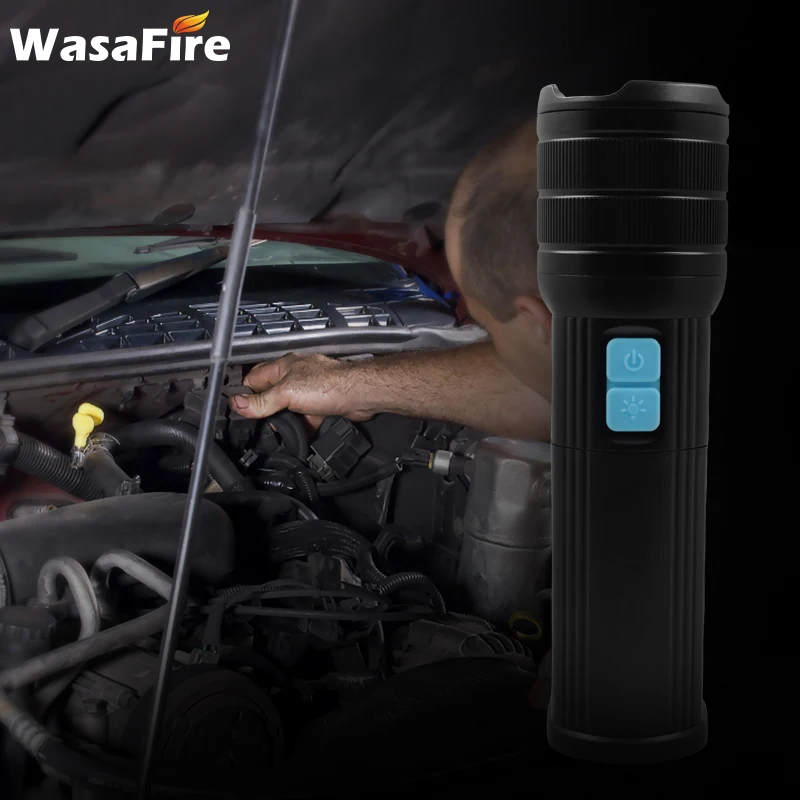 

Portable 1*L2+2*COB Work Light Rechargeable Magnetic Led Flashlight Zoomable 3-mode Waterproof Torch for Car Repairing Working