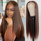 Парик Девы 30-дюймовый темно-коричневый HD на сетке, парик из человеческих волос, костяная звезда, парик на сетке, парики из человеческих волос для женщин, Remy