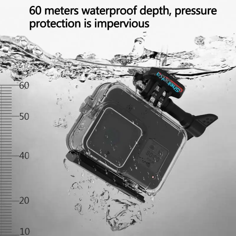 Черный Защитный корпус для дайвинга камеры Gopro Hero 8 черные водонепроницаемые
