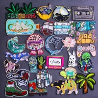cartoon plant patches outdoor travel embroidered patch sewing iron on jacket heat adhesive animal patch iron on clothes patches