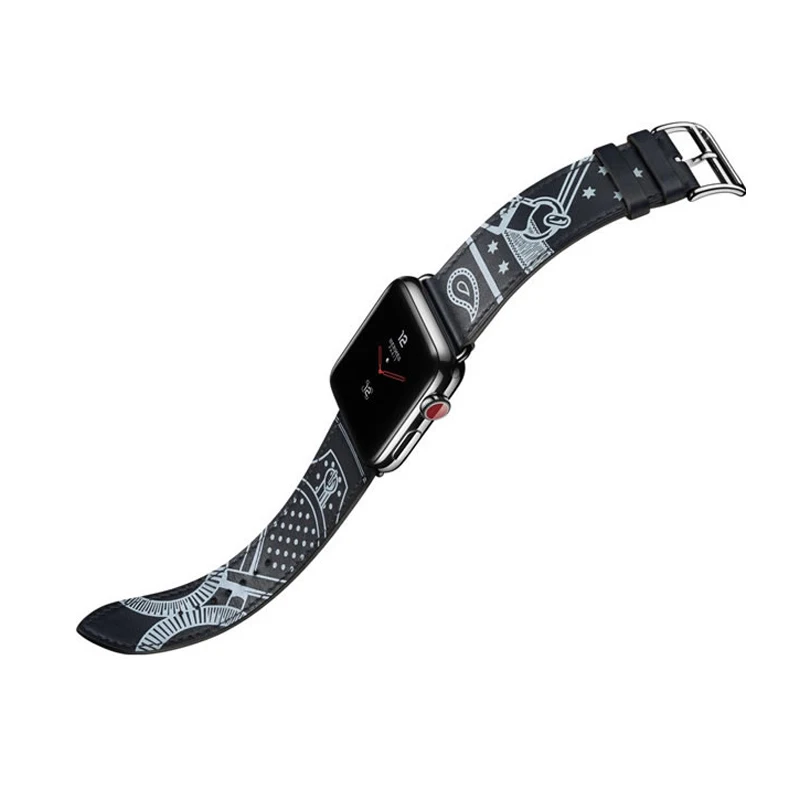 TT-Black Для Apple Watch Series 4 5 40 мм 44 мм ремешок из натуральной кожи для часов herm Apple Watch Band Series 1 2 3 Ремешки для наручных часов браслет - Цвет ремешка: TT-Black