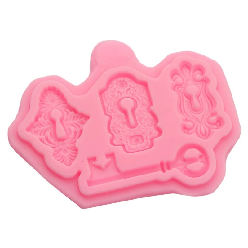 

2Pcs Vintage Key Lock Cake Fondant Mold Kit Keyhole Silicone Epoxy Resin Molds A2UA
