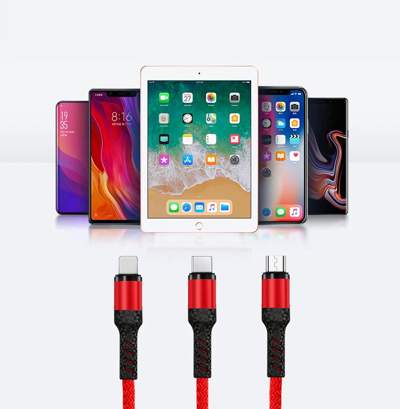 Новинка, быстрая зарядка, USB, 3 в 1, кабель, USB TypeC, мобильный телефон для samsung S9, для xiaomi mi9 redmi, зарядное устройство, Micro USB кабель