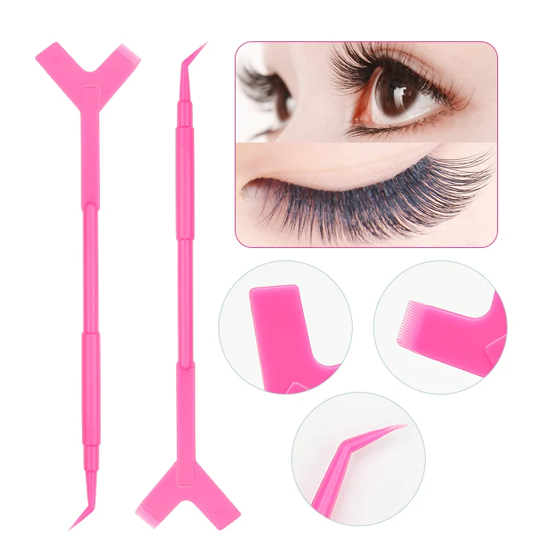 

10pcs Perming eyelash Applicator lash Lifting curler Stick Multifunction Plastic Hot Glue Spoon Y Shape eyelash extension Brush