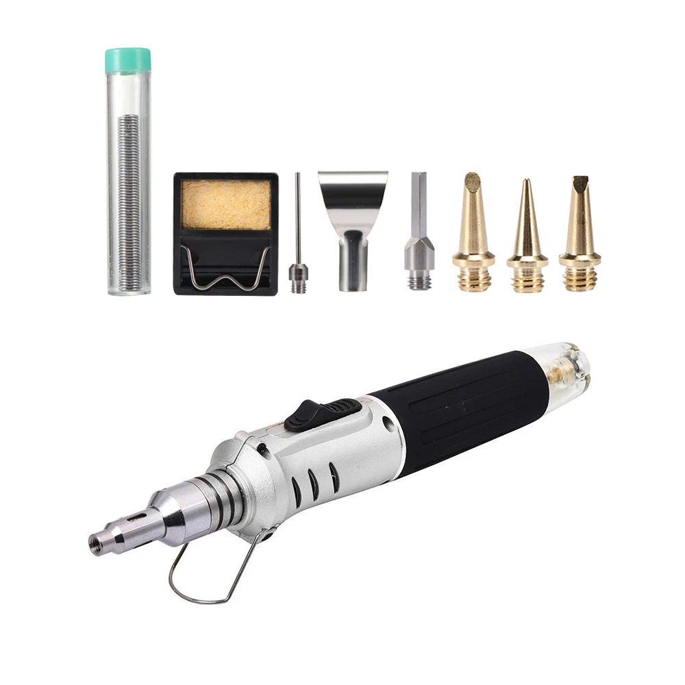 Portable Gas Soldering Iron Kit Automatic Ignition Welding Torch Tools Electric Irons 10 in 1 Butane Pen Set | Инструменты
