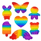 симпл димпл поп ит антистресс попит Радужная игрушка-антистресс с пузырьками, сжимаемая игрушка-антистресс, сжимаемая игрушка, сжимаемая игрушка, подарок для взрослых и детей