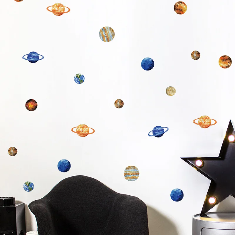 9 шт детские наклейки на стену Вселенная девять планеты детский сад Лестница