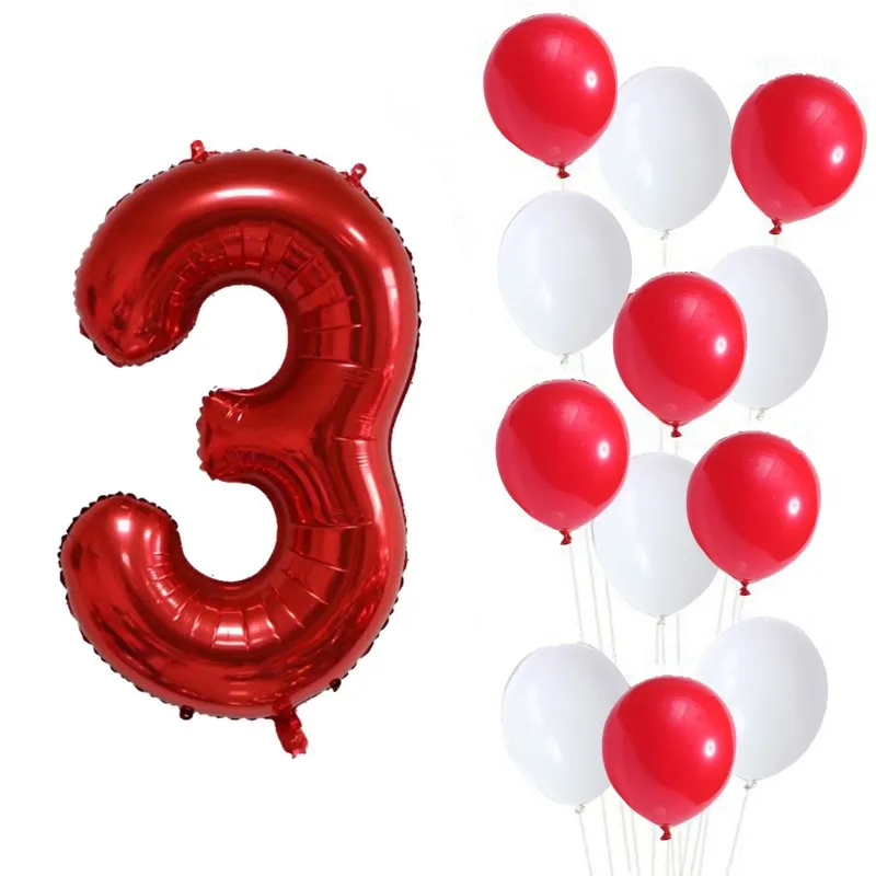 Набор фольгированных гелиевых шаров 13 шт. 32 дюйма номер 1 2 3 4 5 дюймов латексные