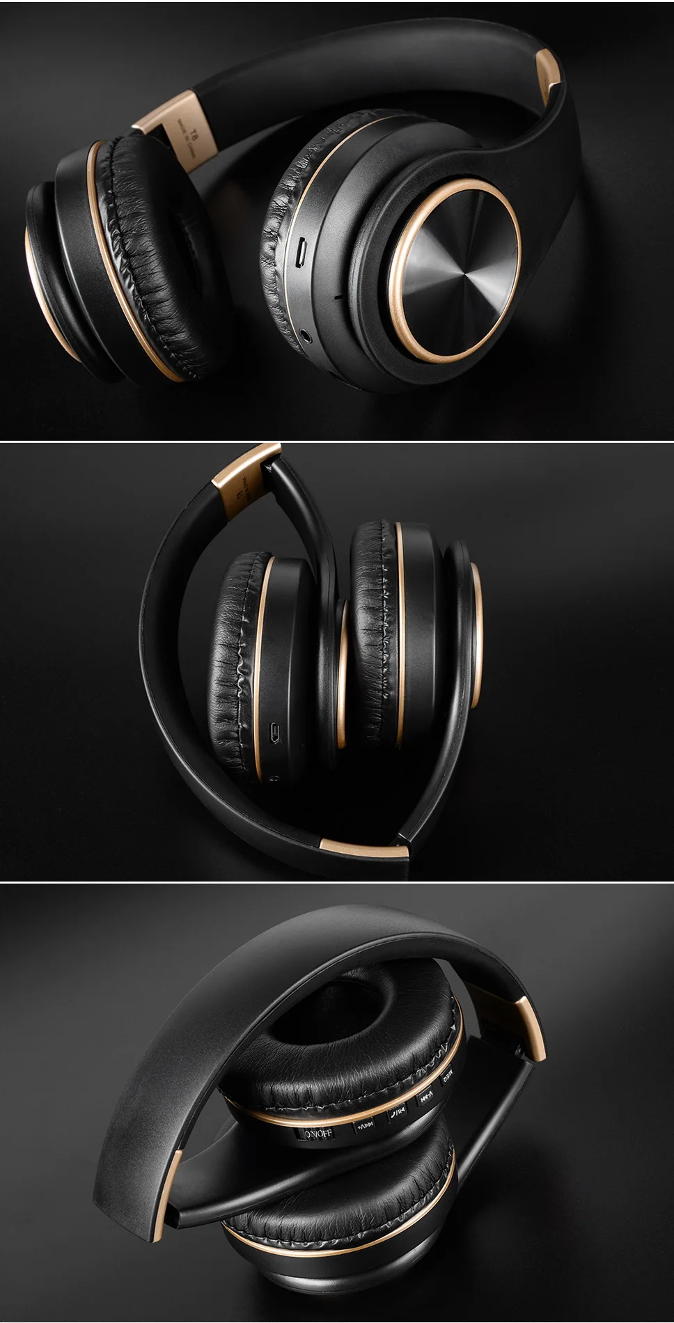 T8 HIFI стерео наушники bluetooth наушники музыка гарнитура Поддержка TF карты с микрофоном для мобильных xiaomi iphone sumsamg планшет