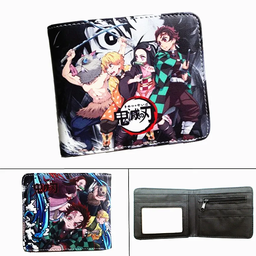 Аниме демон Slayer Kimetsu no Yaiba кошелек из искусственной кожи короткий двойной