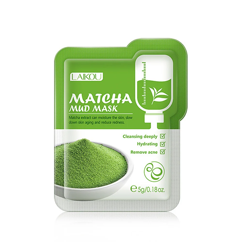 

5g 5PCS Matcha Mask Mud Soothing Brighten Hydrating Increases Elasticity Shrink Pores Oil Control Prevents Aging Deeply Cleaning