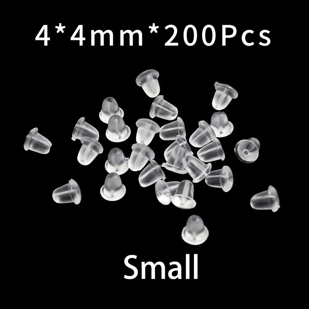 200 шт./лот резиновые заглушки для сережек силиконовые застежки сделай сам