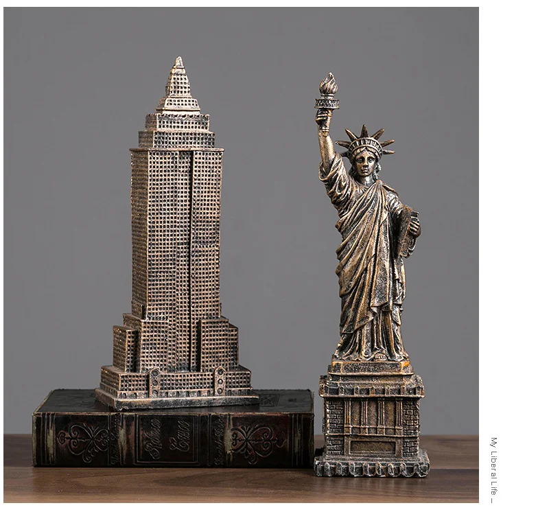 Скульптура в виде здания Liberty, башня Парижа, миниатюрная модель, украшение дома, искусство, украшения, подарки из смолы