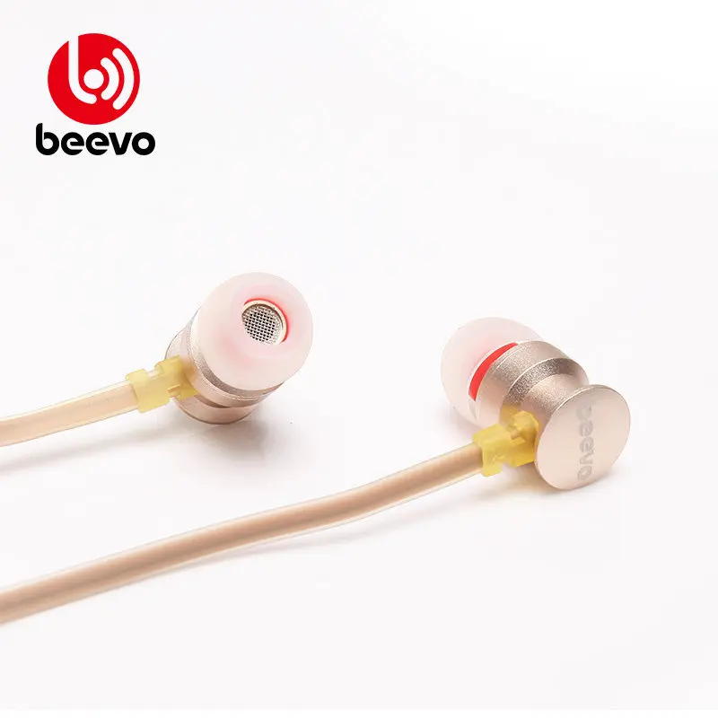 BEEVO модные золотые проводные наушники спортивные Hi-Fi наушники-вкладыши стерео