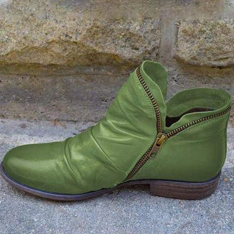 

Spring Autumn Women's Boots Waterproof Non Slip Wear Resistant Flat Side Zipper Boots Casual Fashion Women's Boots Chesil Boots