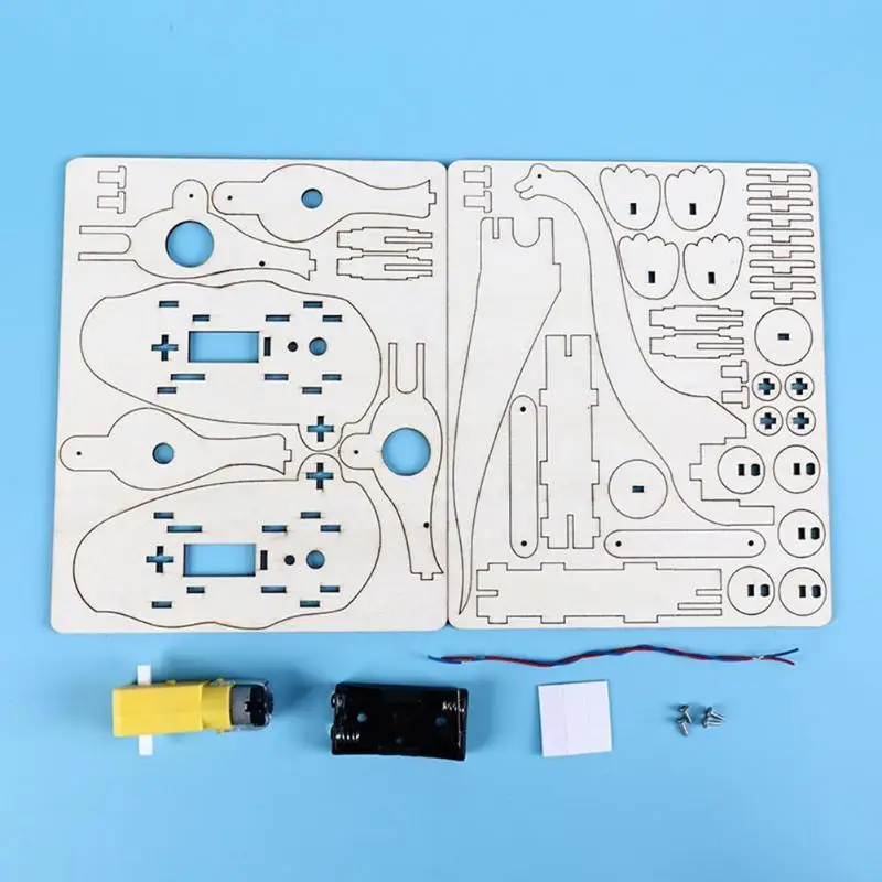Творческие DIY научные игрушки STEM Электрический ходящий динозавр T Rex Набор пазлов