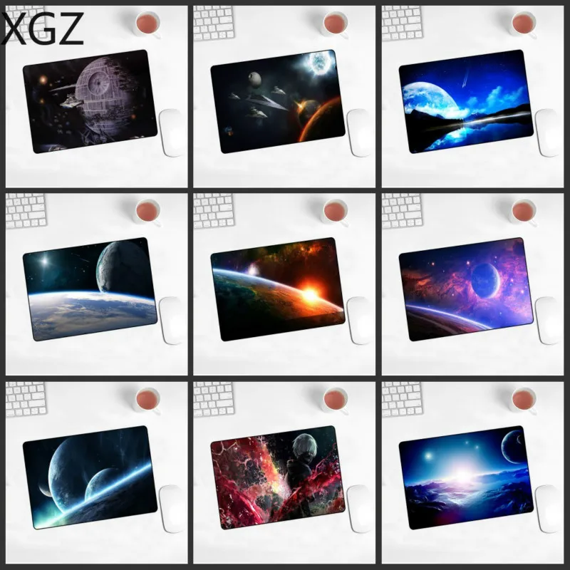 

XGZ Game Player Mouse Table Mat Computer Keyboard 22x18cm PC Beautiful Planet Starry Sky Mouse Pad small Rubber Mats