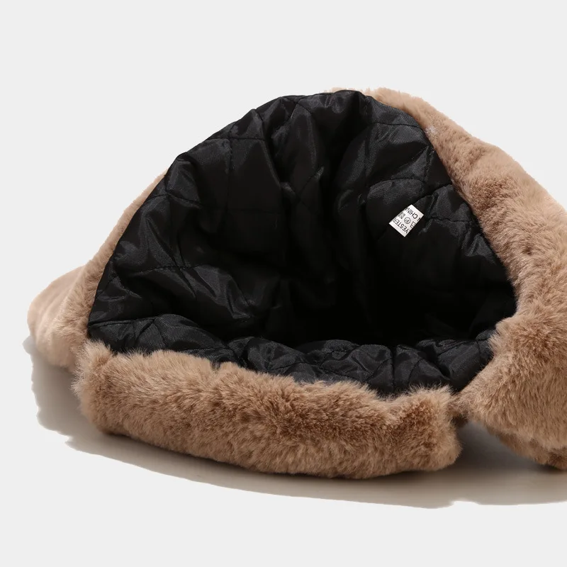 NEW Warm Faux Rabbit Fur Hats Women Winter Bomber Hat With Ear Flap Ski Cap Men Pilot Trapper Trooper Hat Outdoor Bomber Muts men's bomber hats