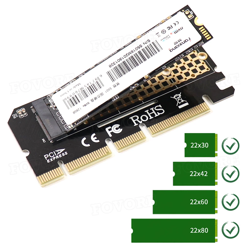 Адаптер M2 PCIe адаптер PCI-e M.2 NVME M Key SSD конвертер PCI express x4 Расширительная карта для