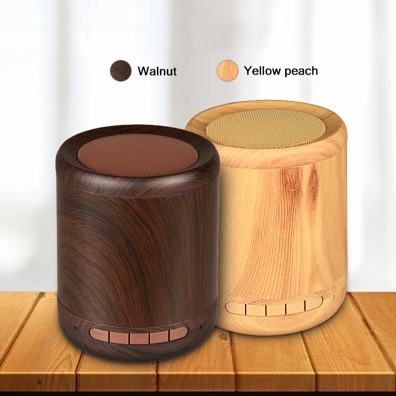 

Wooden Bluetooth Speaker HIFI Wireless Speaker 3D Surrounds The Mini Portable Bluetooth USB Charging AUX Input TF Card Playback