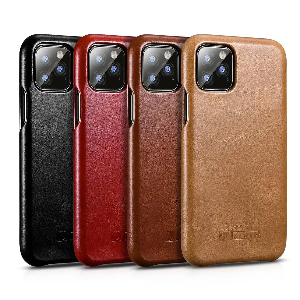 ICarer Роскошный чехол из натуральной кожи с откидной крышкой для iPhone 12 Pro Max 11 5 8 6 1 XS