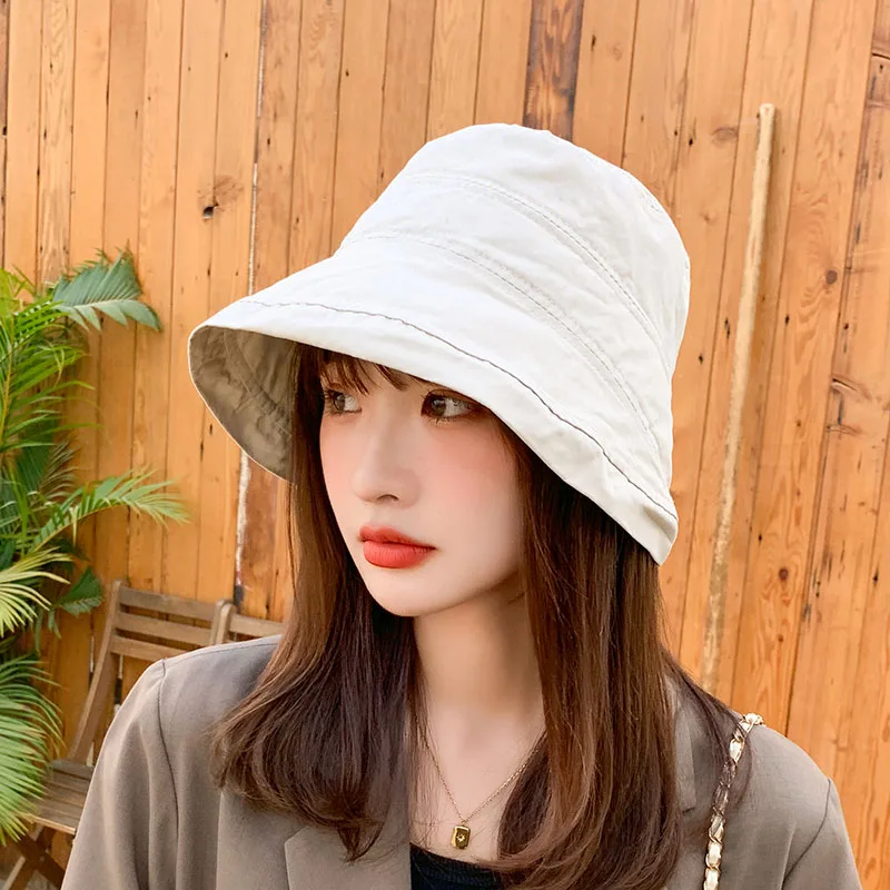 

2021 Solid spring Women's bucket hat Unisex Bob Caps Hip Hop Gorros Men's panama Summer Hat Beach Sun Fishing boonie Soft cap