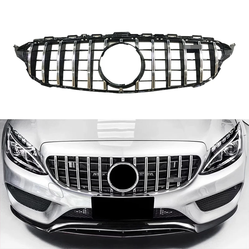 

Car Grill Mesh ABS Replacement Racing Grills Car Styling for Mercedes Benz C Class W205 AMG GTR 2015-18 Auto Front Bumper Grills