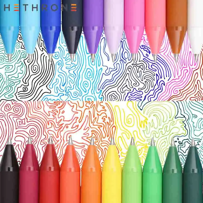 Hethrone знак Ретро Ручка Cololful 0 5 мм гелевые ручки выдвижной простой ярких цветов