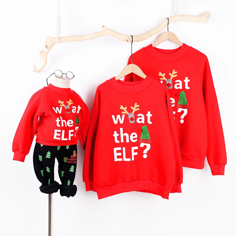 Новогодний хлопковый свитер одежда для всей семьи папы мамы и меня коллекция 2019
