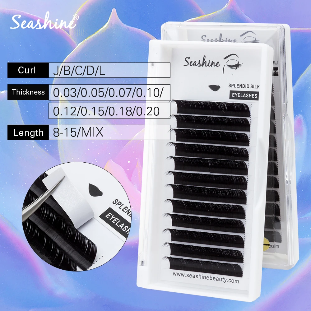 

Seashine J B C D L Curl Mink Eyelash Extension Nutural Long Individual Lashes 100% Hand Made False Eyelashes Private Label Lash