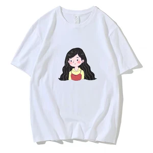 2021 Womens T-Shirt Harajuku Style Fashion Girl Hot Summer Harajuku female Short Sleeve O-neck White Tops Tees White T shirt