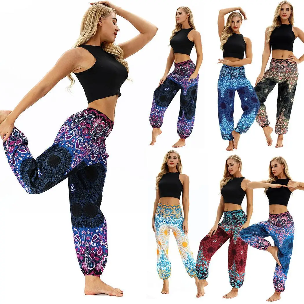 Новые модные женские спортивные шаровары для занятий йогой и фитнесом