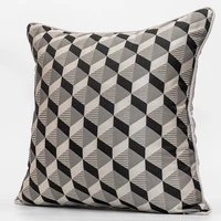 2022 cushion cover decorative square pillow case modern art simple abstract gray black geometric jacquard sofa chair coussin