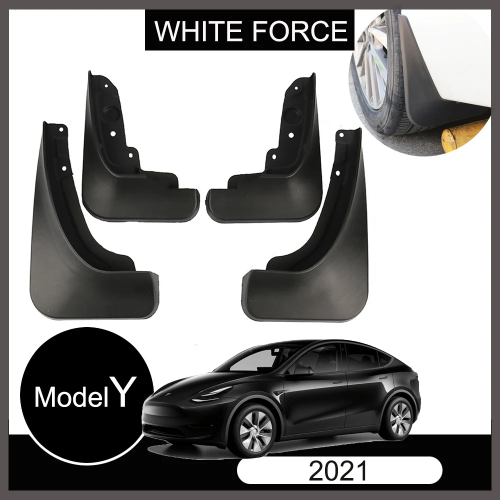 

For Tesla Model Y 2021 Car Mudflaps 4PCS ABS Mud Flaps Splash Guards Mudguards Mud Flap Model Y Front + Rear Fender Protector