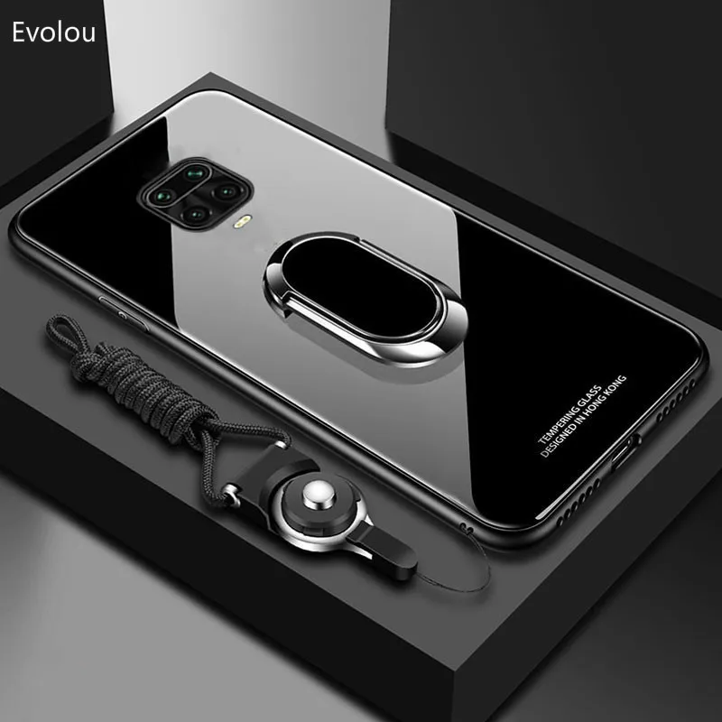 Кольцевой Магнитный чехол для xiaomi Redmi Note 9S из закаленного стекла 9 Pro max мягкая