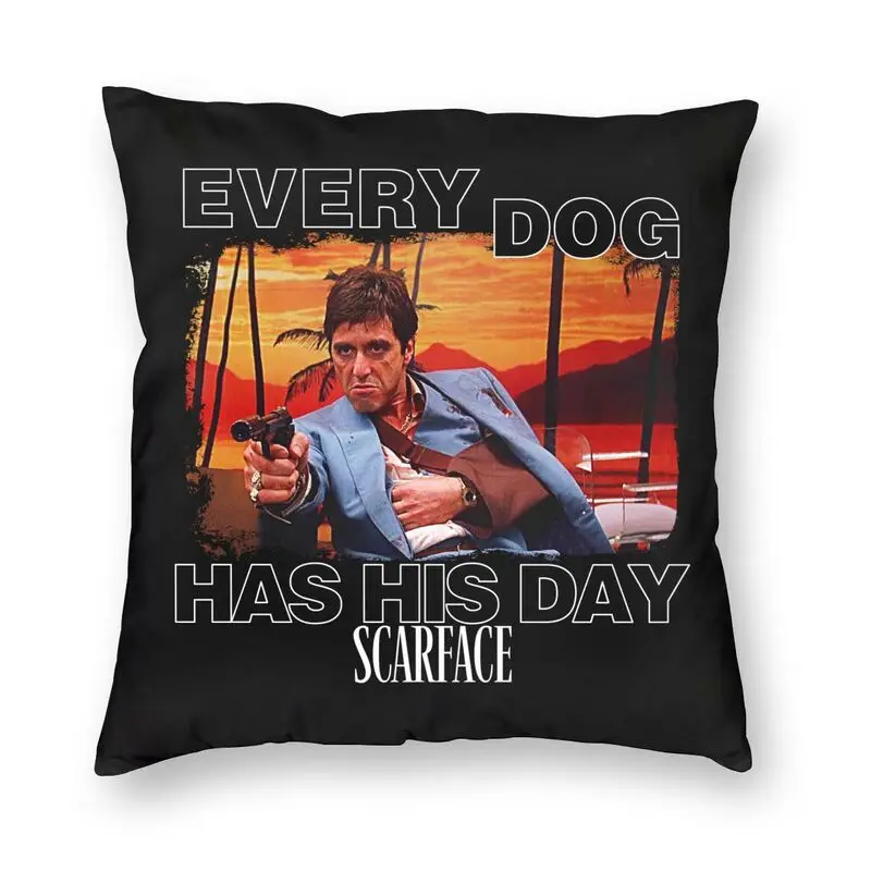

Scarface Tony Montana Big Guns Square Pillow Case Decoration Pacino Gangster Movie Cushion Cover Throw Pillow For Living Room