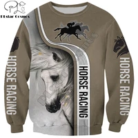 animal horse racing 3d printed mens sweatshirt harajuku fashion long sleeve hoodie autumn unisex pullover sudadera hombre