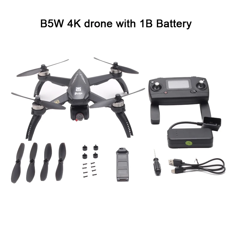 B5W Black 4K 1B BX MJX Bugs 5W B5W gps бесщеточный Радиоуправляемый квадрокоптер с 5G 4K Wifi FPV камерой HD авто возврат Vs Hubsan H501S Профессиональный Дрон - Цвет: B5W Black 4K 1B BX