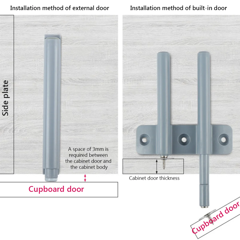 

Kitchen Cabinet Catches Door Stop Drawer Damper BuffersSoft Quiet Close with Srews Invisible Handles Home Furniture Hardware