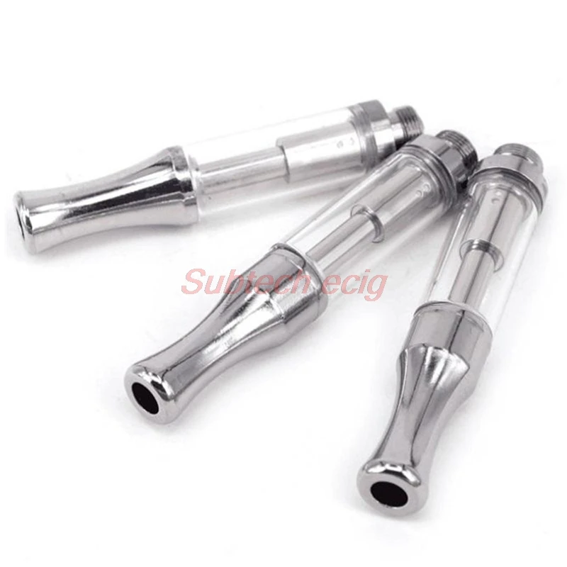

5pcs 92A3 Cartridge Atomizer 0.5ml 1.0ml Dual Coil Thick Oil Carts Round Flat Mouthpiece Metal tank Fit CBD thick oil Vape Pen