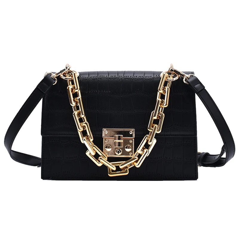 

Crocodile Pattern Crossbody Bags For Women 2021 Small Chain Handbag Small Bag PU Leather Hand Bag Ladies Designer Shoulder Bags