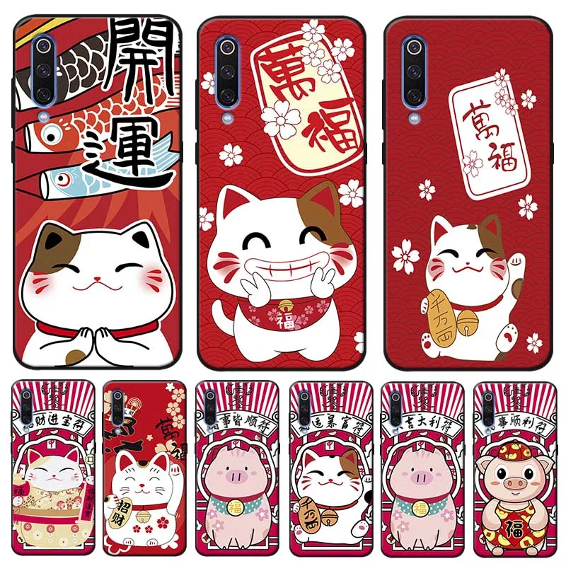 Lucky Money cat Cover for xiaomi redmi k30 note 8 pro 8a a3 9t 10 Soft Silicone Phone Case |