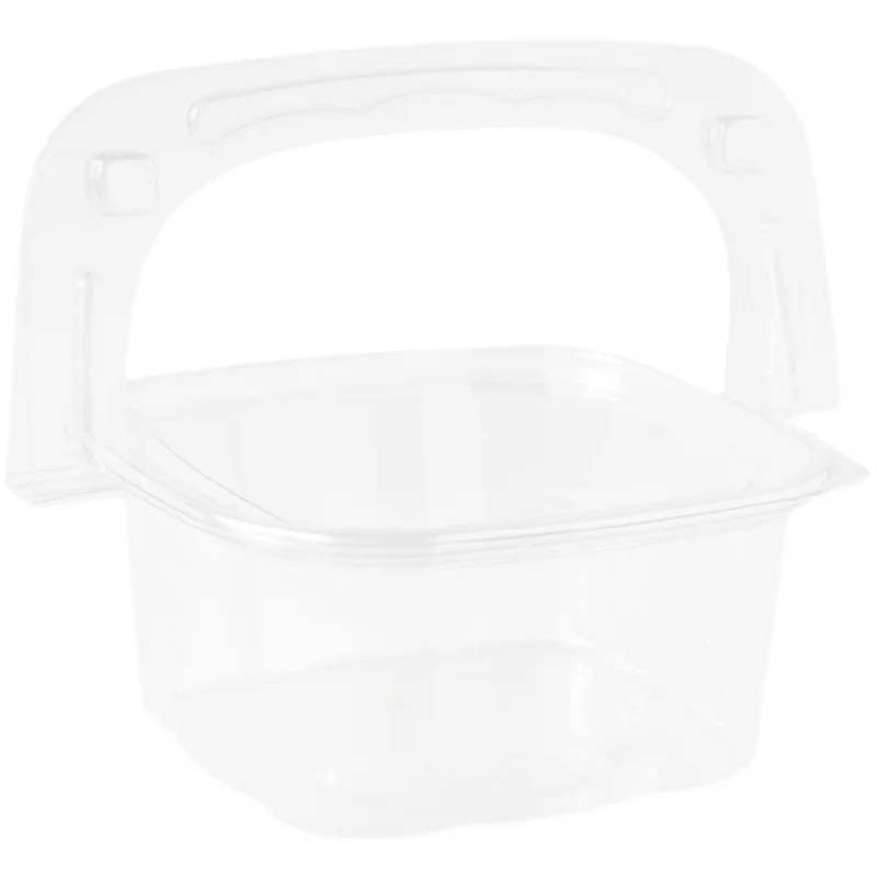 

10pcs Packaging Box Transparent Portable Melaleuca Mousse Flower Basket Cake Box Fruit Salad Picnic Dessert Plastic Box 450ML