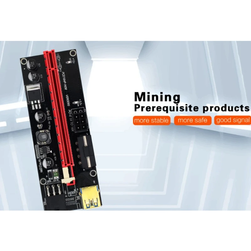 5PCS 3 in 1 PCI-E Riser Card 009S PCIE PCI E Extender USB 3.0 SATA to 6Pin Adapter Cable Mining Miner |