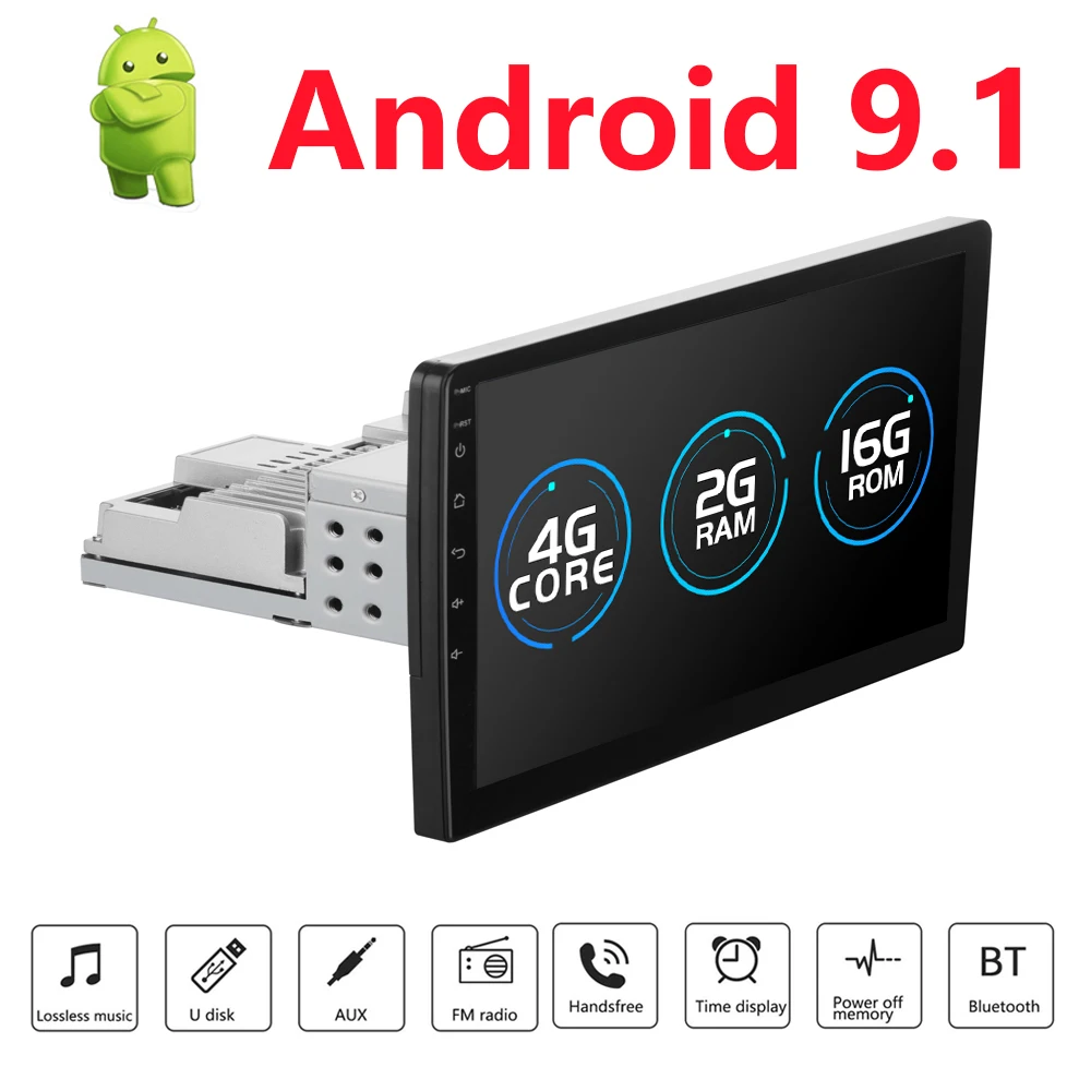 Автомагнитола с сенсорным экраном 10 1 дюйма Mirrorlink Android 9 MP5 без DVD плеера Bluetooth USB