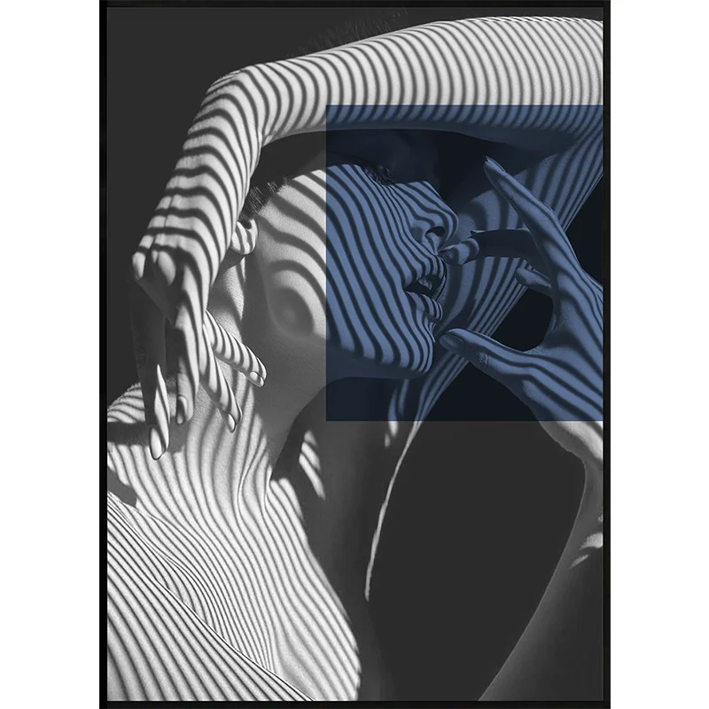 

Синяя абстрактная Минималистичная декоративная картина для гостиной художественный фон для дивана Настенная роспись живопись