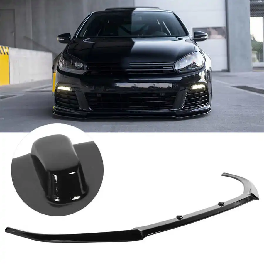 Глянцевый черный передний бампер спойлер разветвитель автомобиля